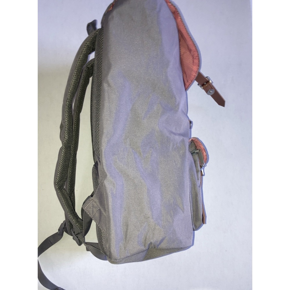 Herschel Little America Mid Laptop Backpack Grey & Red/White Stripe Lining - Picture 13 of 16